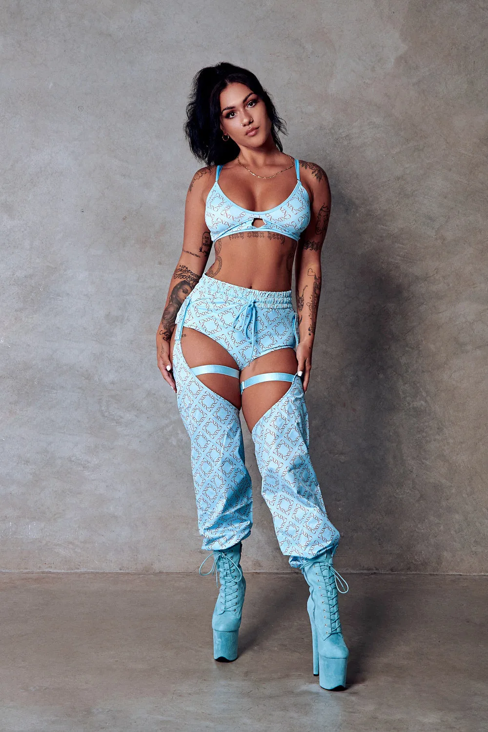 119 Chaps - Blue with Print