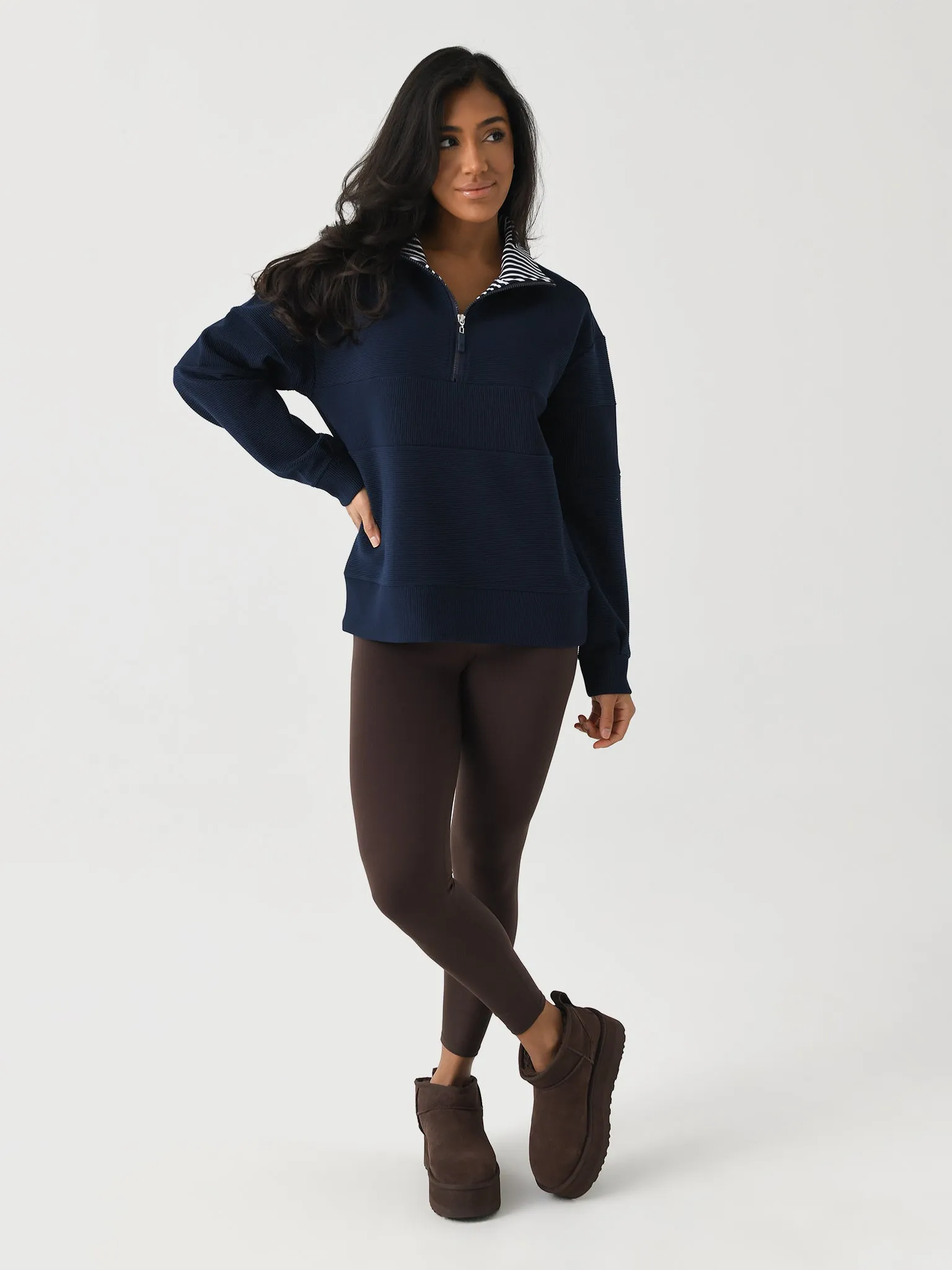 Addison Bay Women's Ribbed Varsity Quarter-Zip