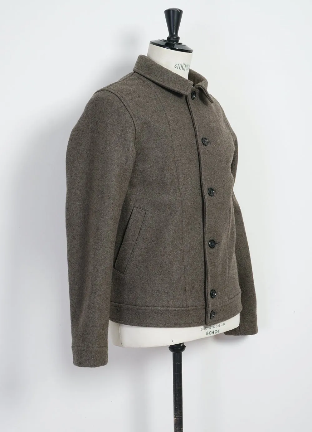 ATLAS | Short Wool Felt Jacket | Grey Brown