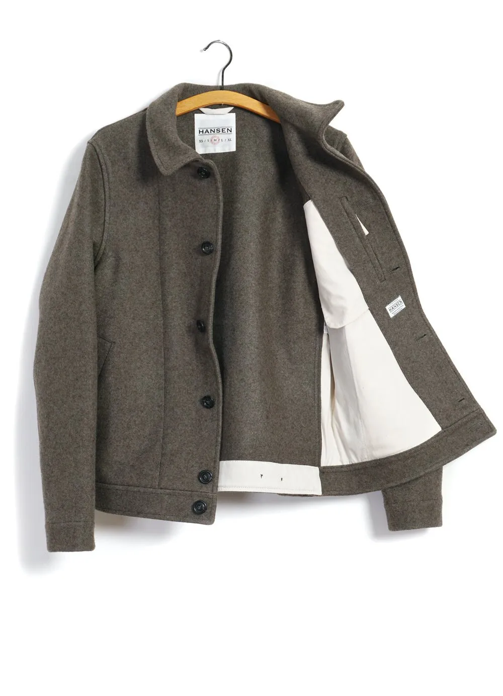 ATLAS | Short Wool Felt Jacket | Grey Brown