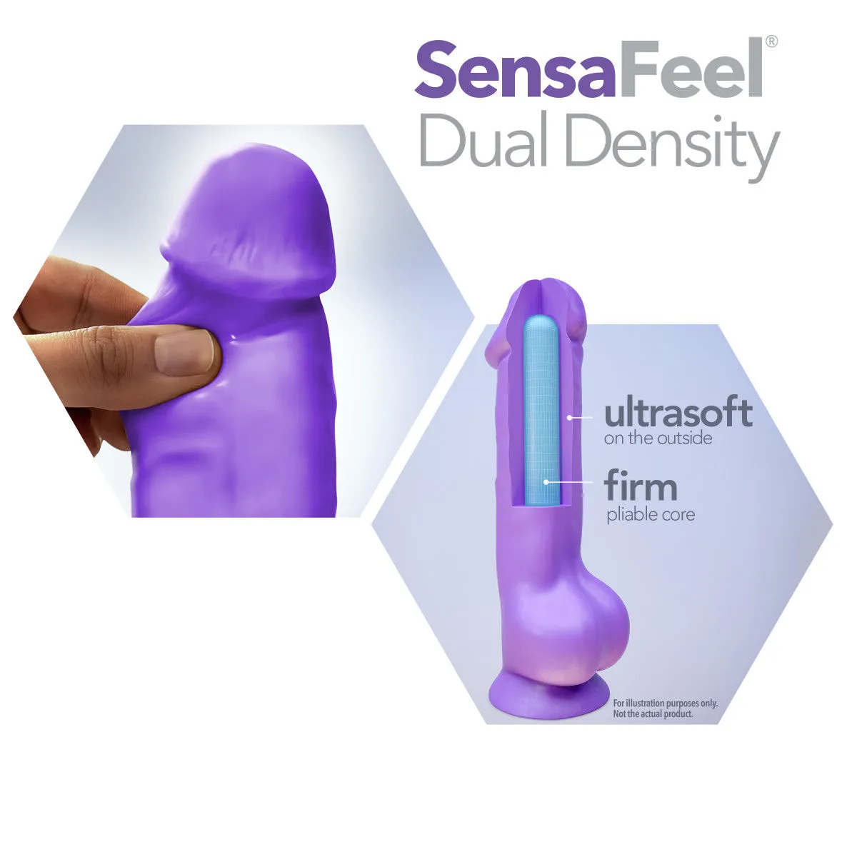 Au Naturel Bold By Blush® | Thrill Realistic Purple 8.5-Inch Long Dildo With Balls & Suction Cup Base