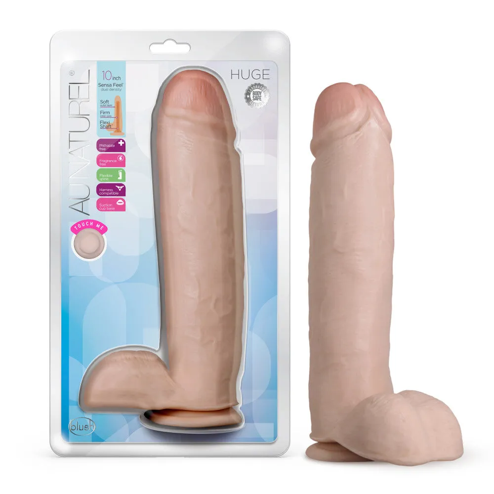 Au Naturel By Blush® | Huge Realistic Vanilla 10.5-Inch Long Dildo With Balls & Suction Cup Base