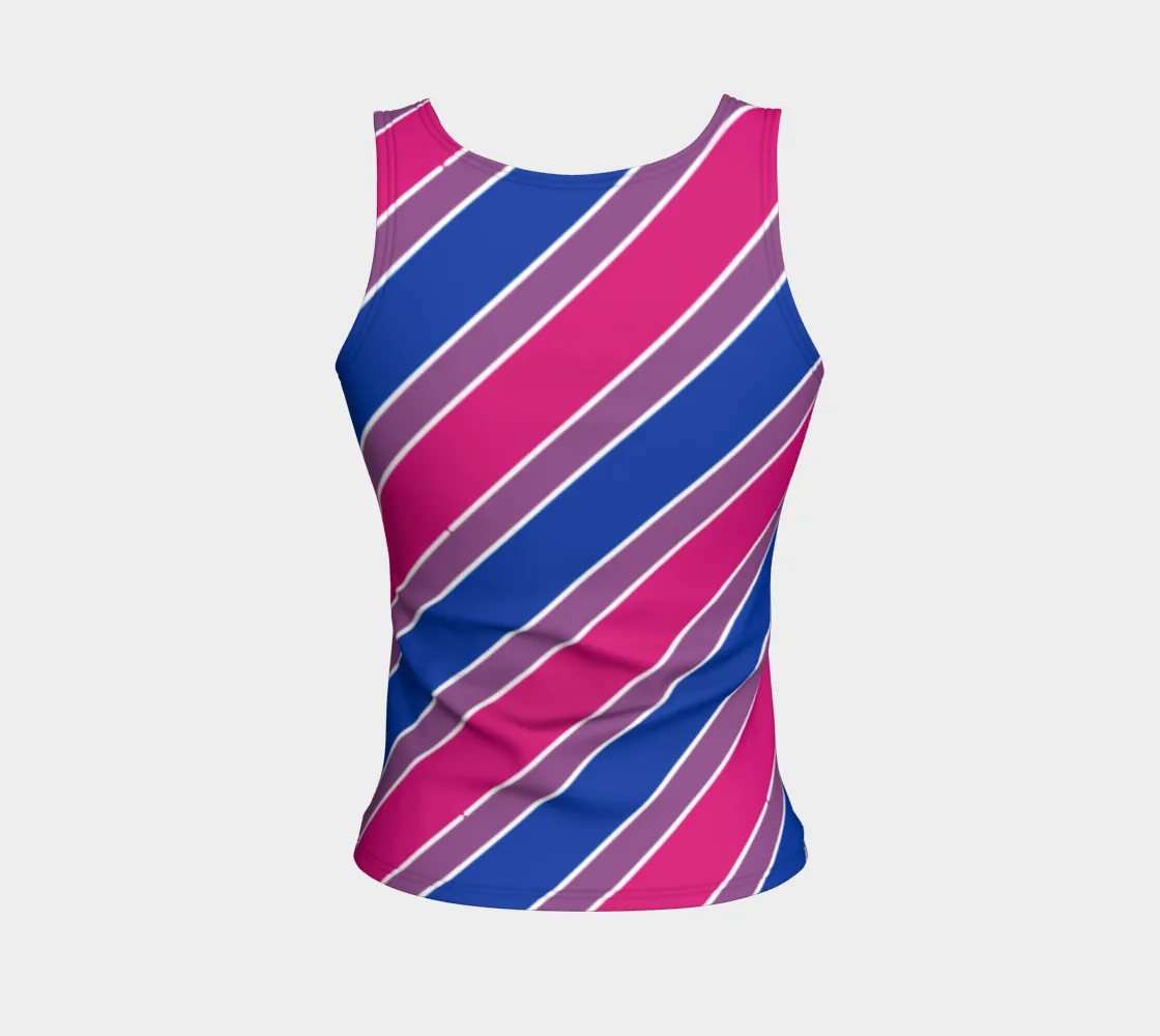 Bisexual Candycane Striped Fitted Tank