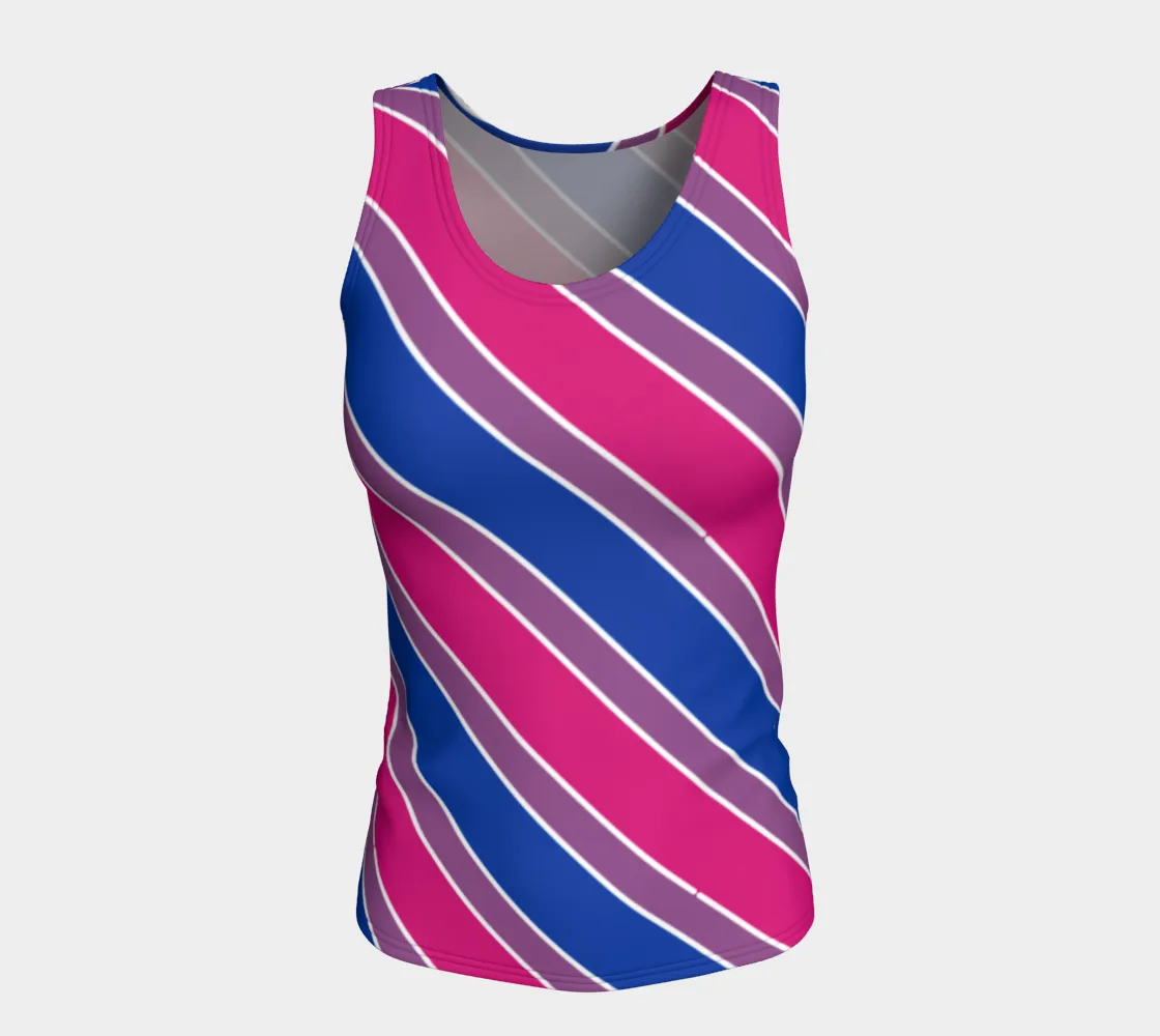 Bisexual Candycane Striped Fitted Tank