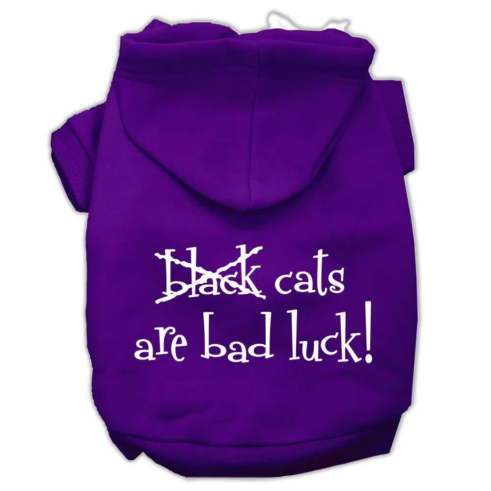 Black Cats are Bad Luck Screen Print Pet Hoodies Purple Size S (10)