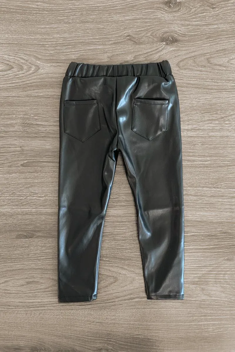 Black Faux Leather Pants