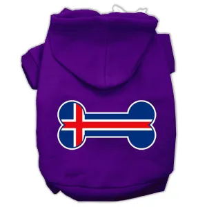 Bone Shaped Iceland Flag Screen Print Pet Hoodies Purple Size L (14)