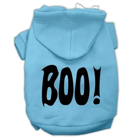 Boo! Screen Print Pet Hoodies Baby Blue Size Xs (8)