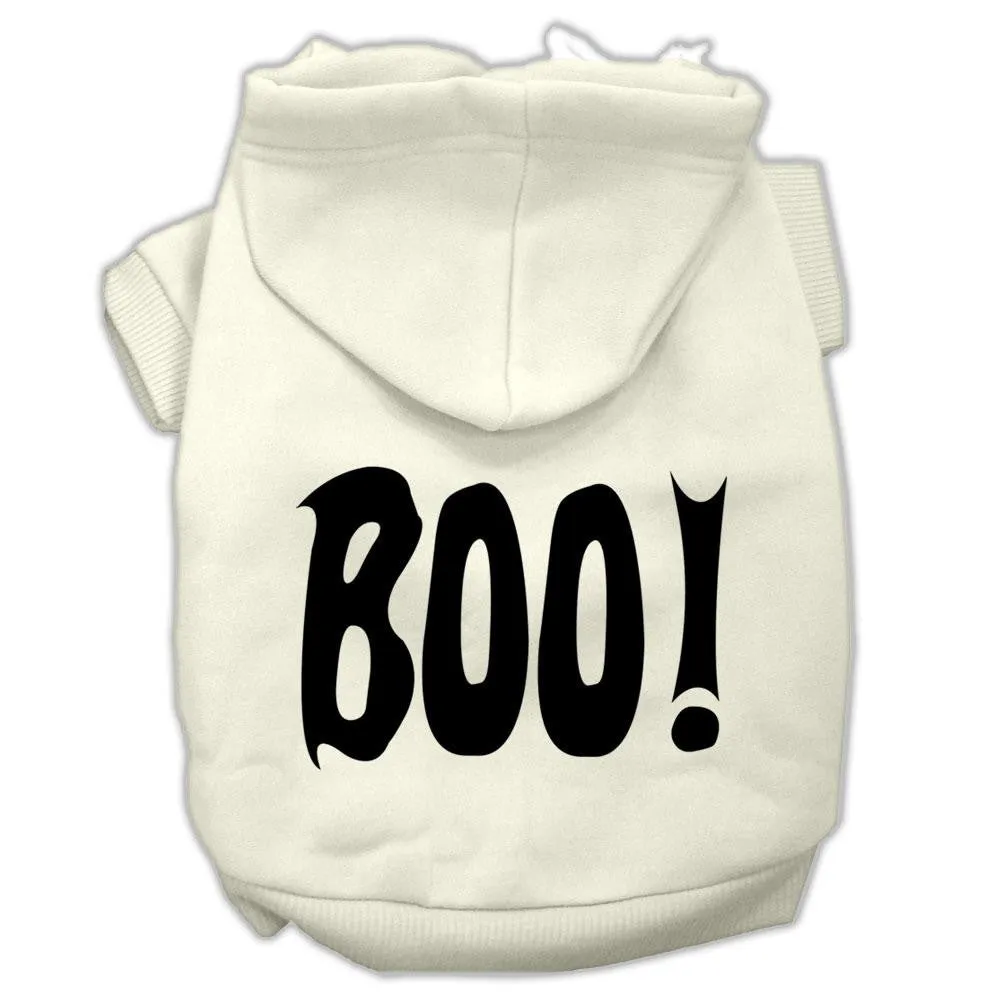 Boo! Screen Print Pet Hoodies Cream Size Sm (10)