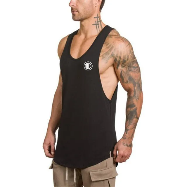 Brand gym clothing cotton singlets canotte