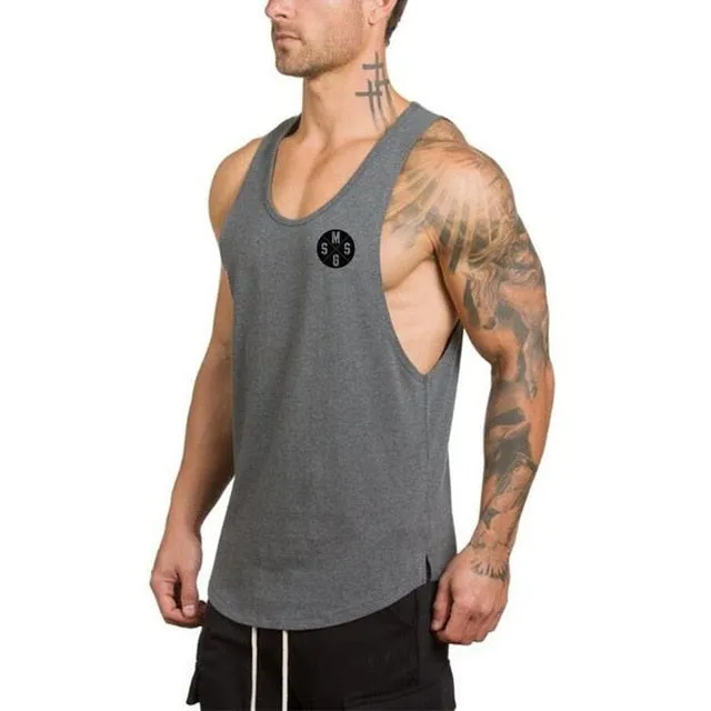 Brand gym clothing cotton singlets canotte