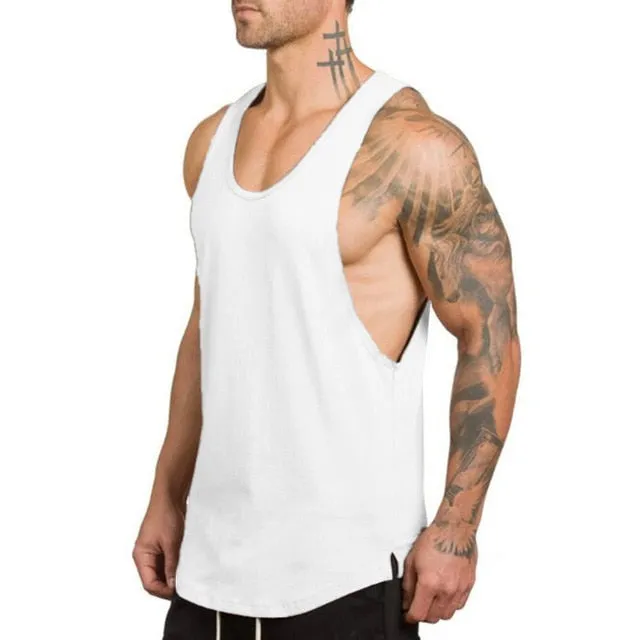 Brand gym clothing cotton singlets canotte