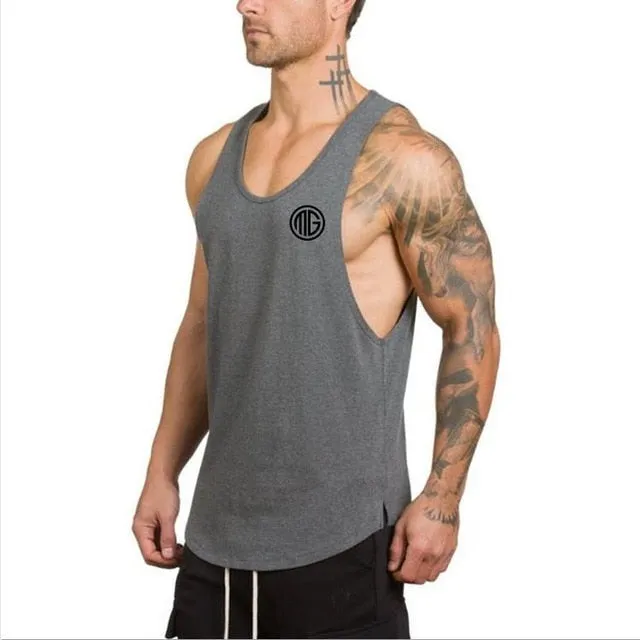 Brand gym clothing cotton singlets canotte