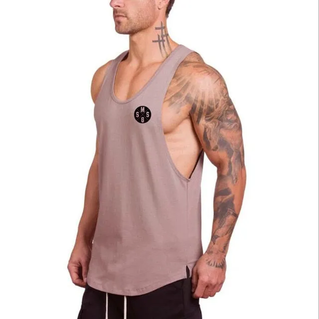 Brand gym clothing cotton singlets canotte