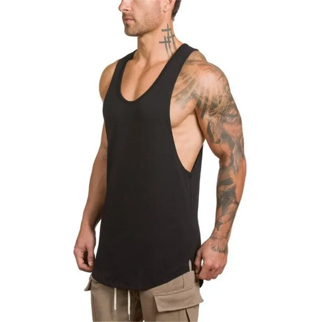 Brand gym clothing cotton singlets canotte