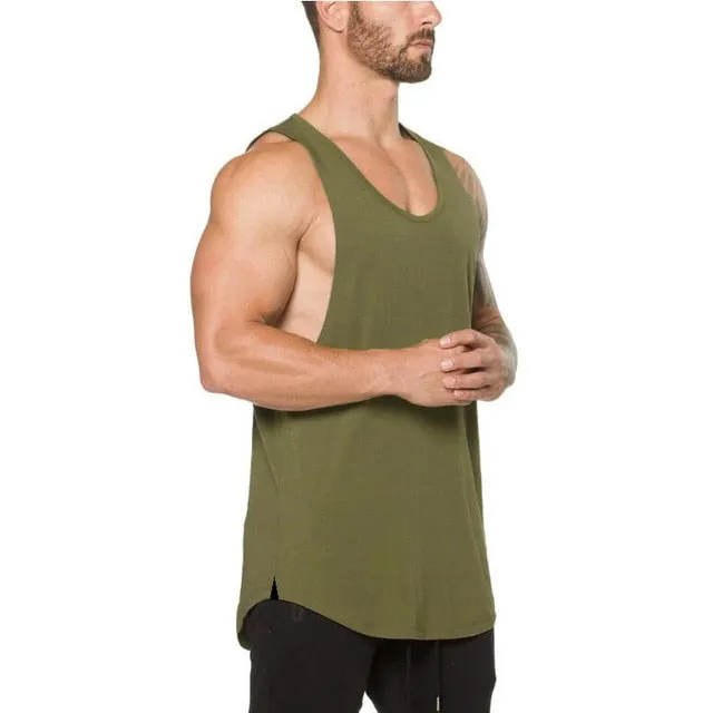 Brand gym clothing cotton singlets canotte