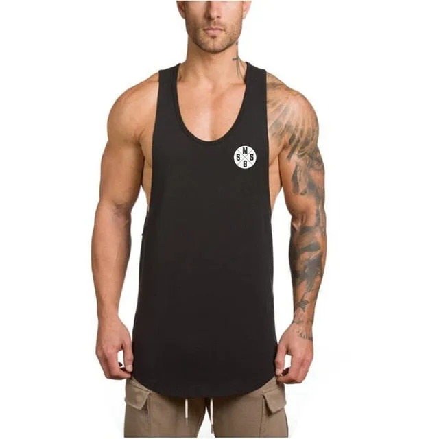 Brand gym clothing cotton singlets canotte