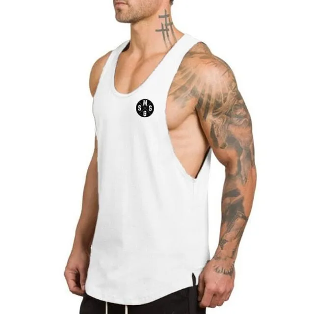 Brand gym clothing cotton singlets canotte