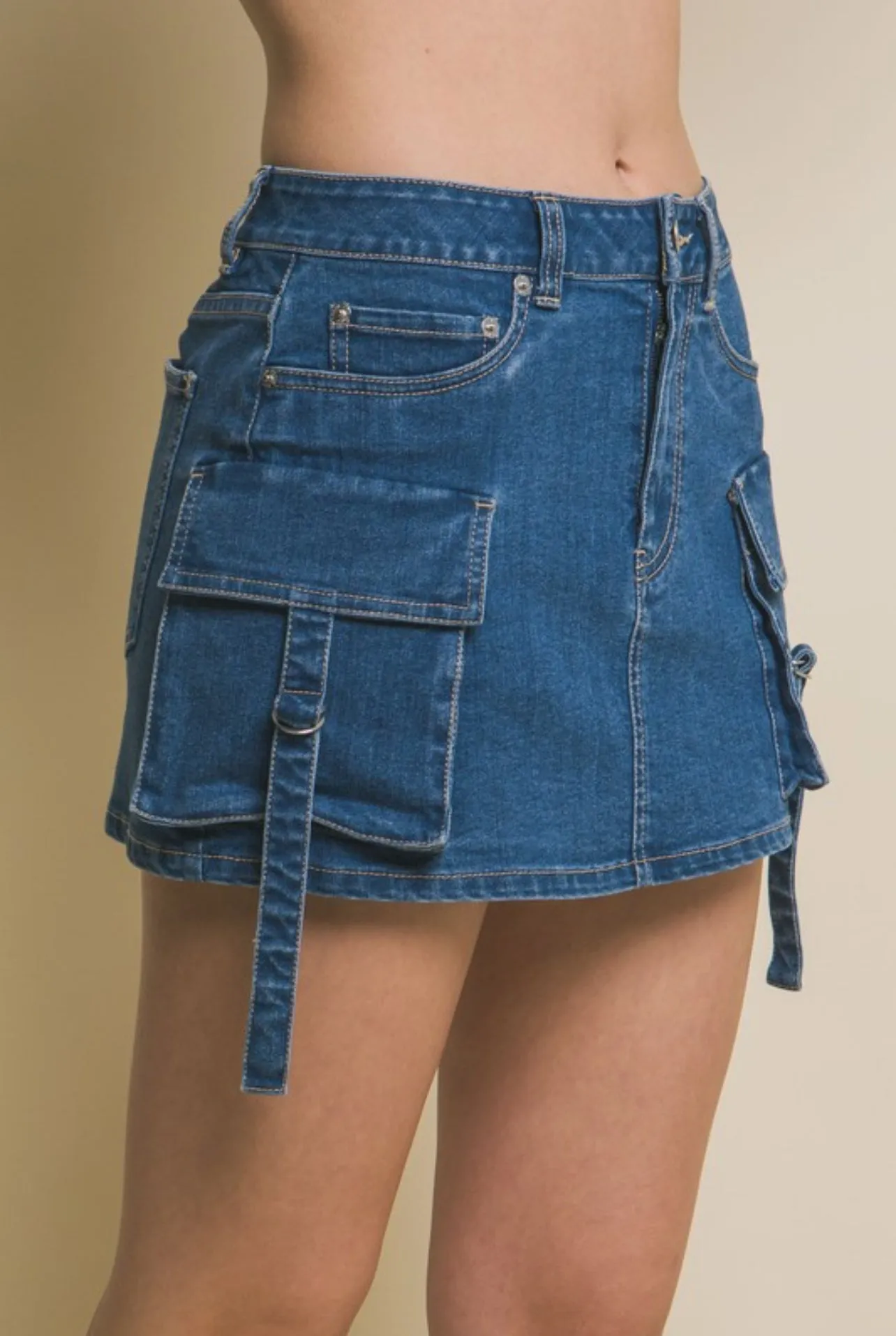 Brooke Denim Cargo Skirt