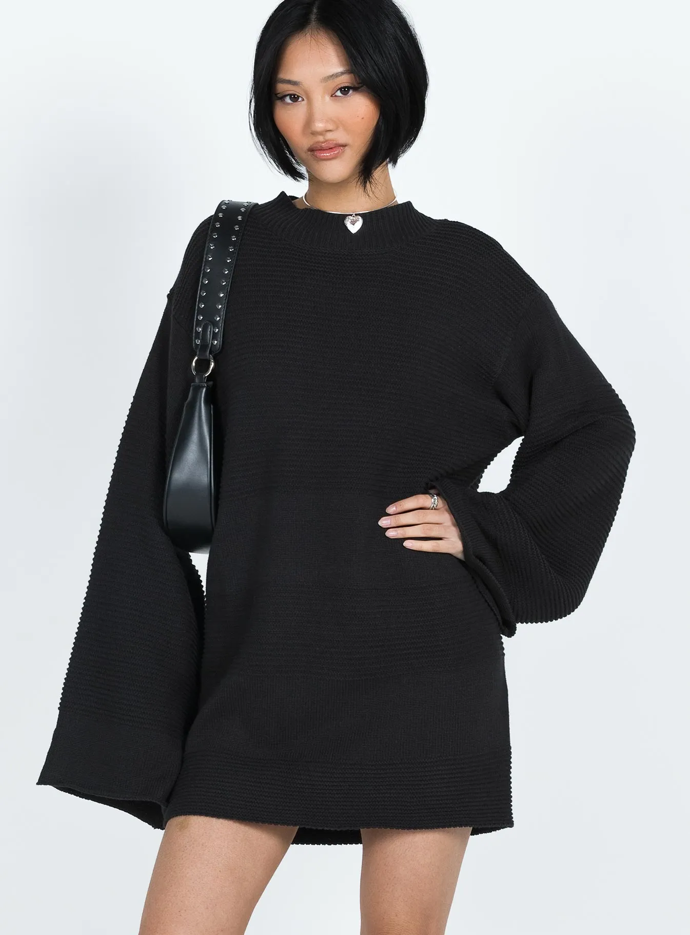 Cheyenne Knit Jumper Dress Black