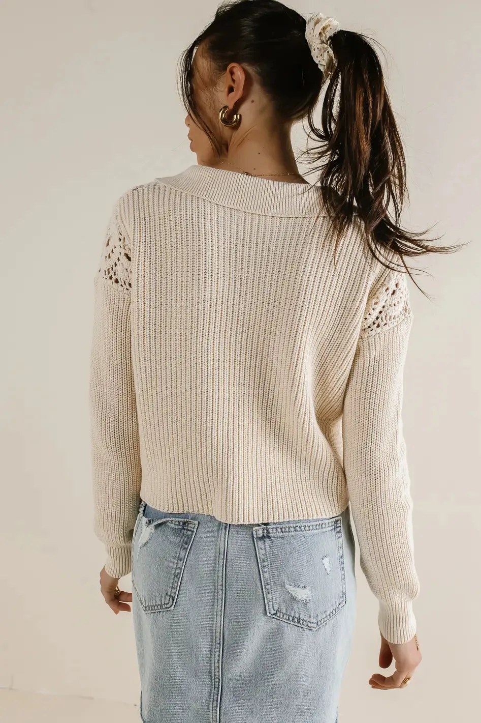 Crochet Collared Sweater - FINAL SALE