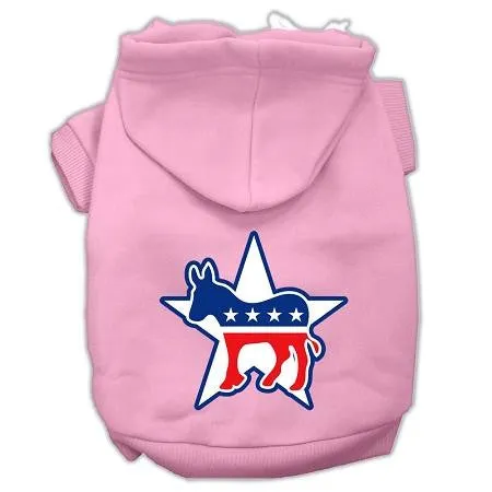 Democrat Screen Print Pet Hoodies Light Pink Size Lg (14)