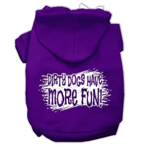 Dirty Dogs Screen Print Pet Hoodies Purple Size XXL (18)