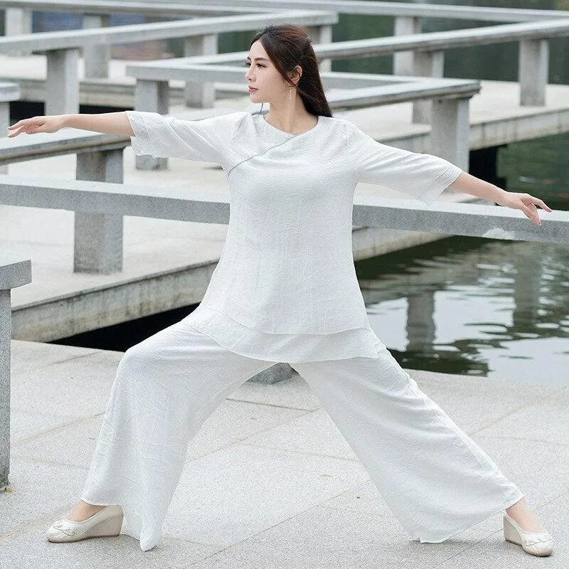 Eco-Friendly Yoga Clothes for Women - Cotton and Linen Blend