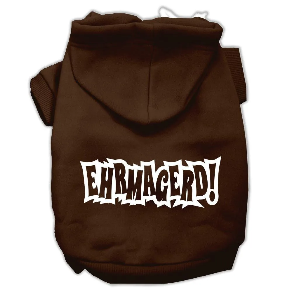 Ehrmagerd Screen Print Pet Hoodies Brown Size Med (12)