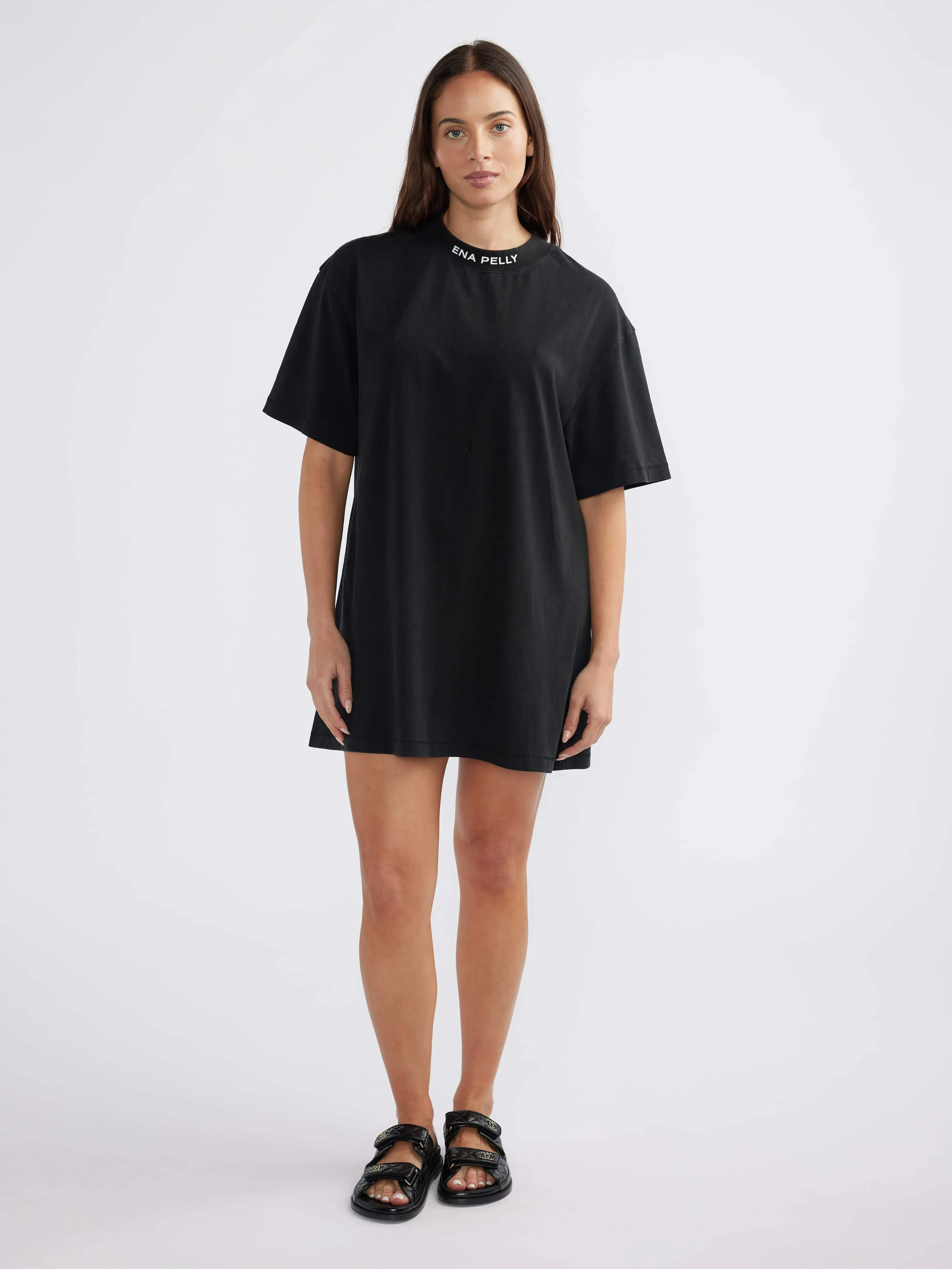 ENA PELLY - Cassie Tee Dress Washed Black