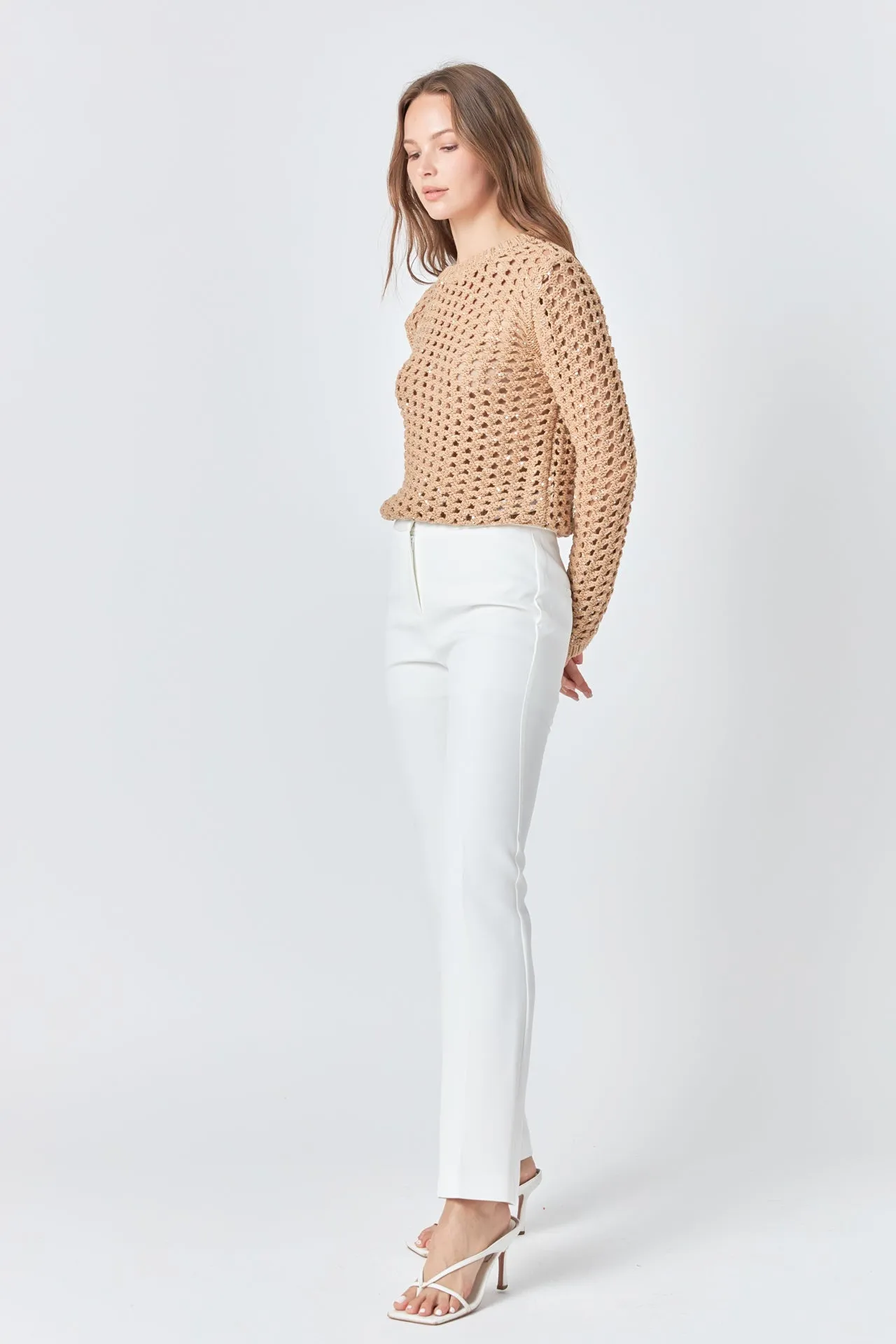 Endless Rose - Sequins Knit Long Sleeve Top