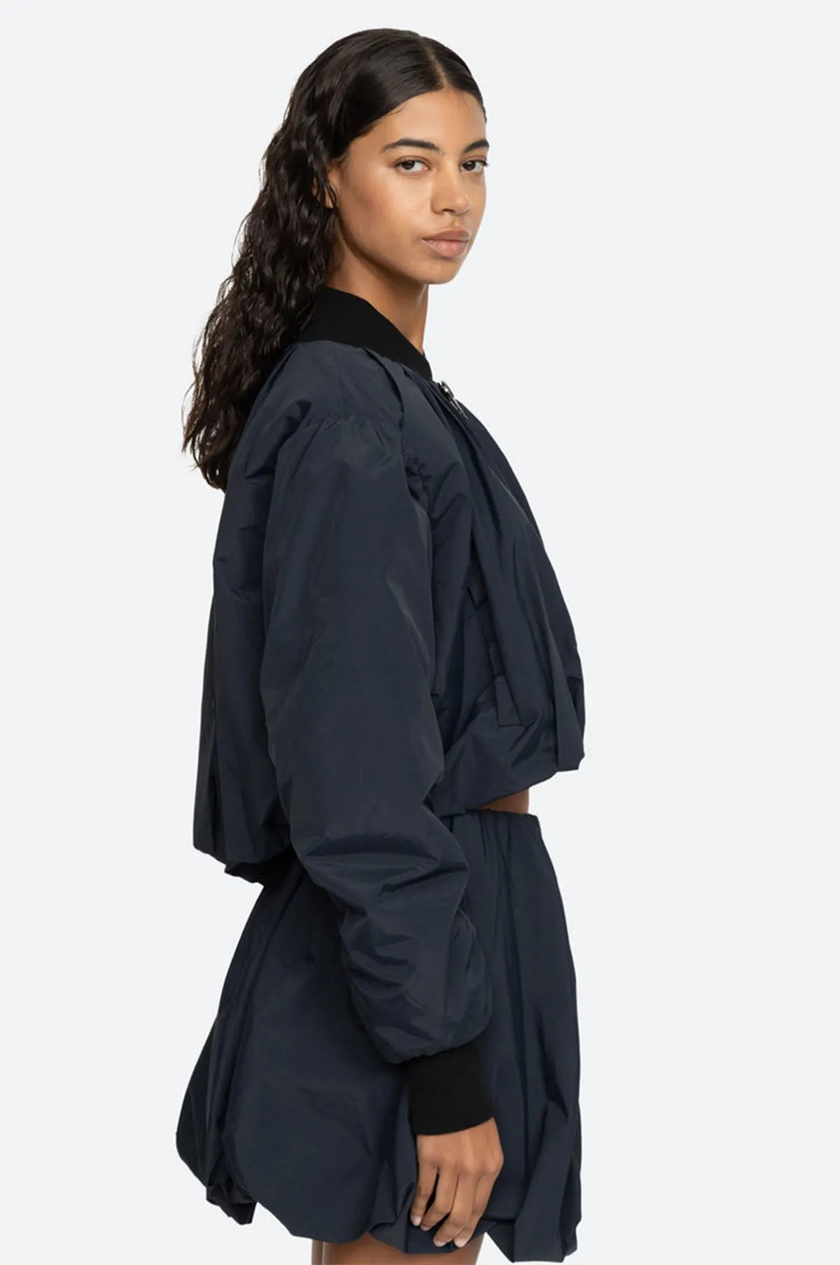 Evelyn Windbreaker Bomber Jacket Navy