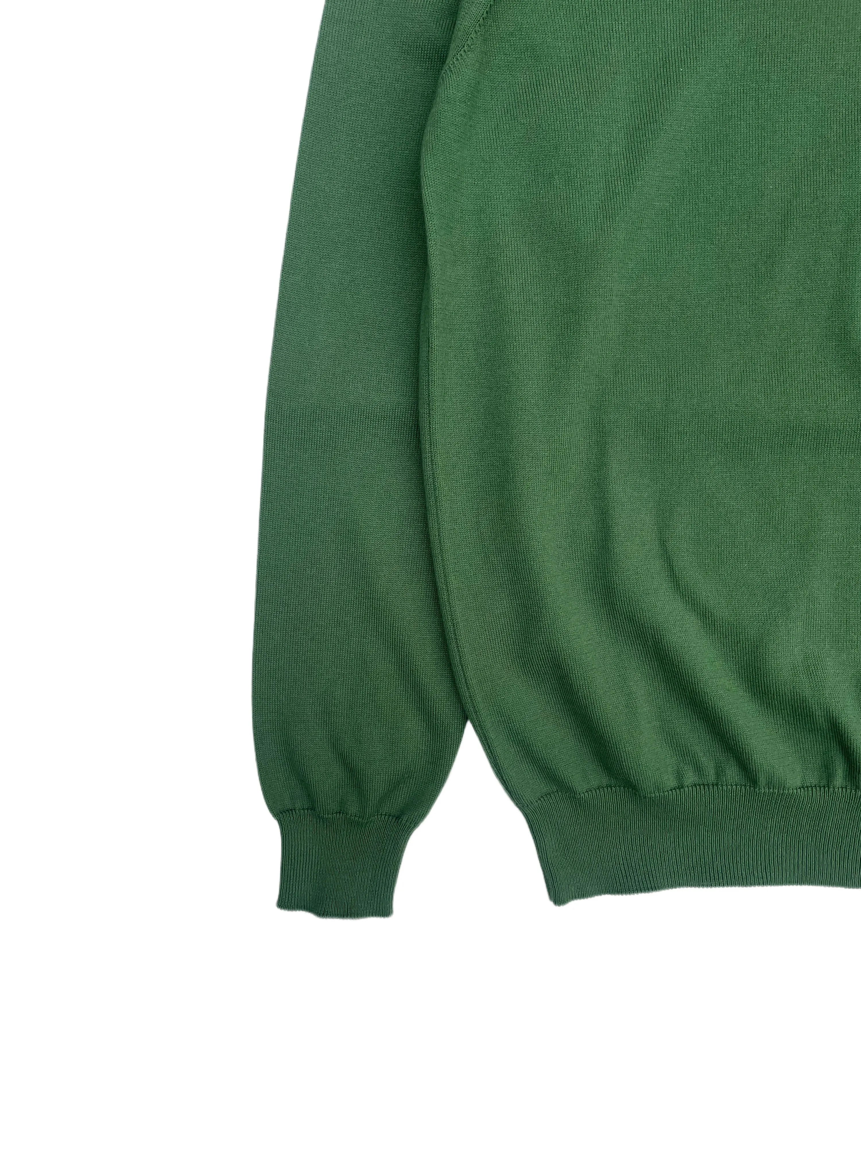 FRESH Tom Extra Fine Cotton Crew Neck Sweater In Green