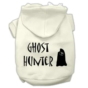 Ghost Hunter Screen Print Pet Hoodies Cream With Black Lettering Med (12)