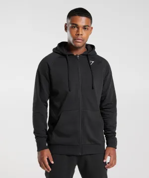 Gymshark Crest Zip Up Hoodie - Black