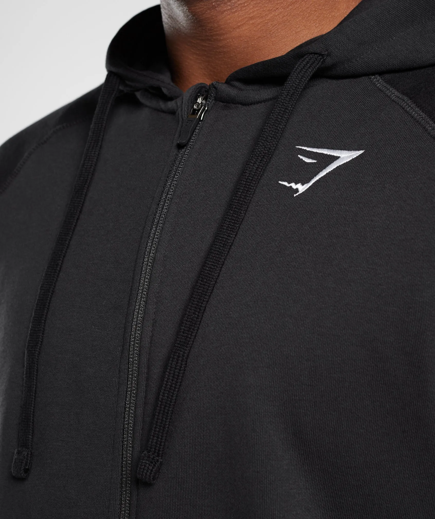 Gymshark Crest Zip Up Hoodie - Black