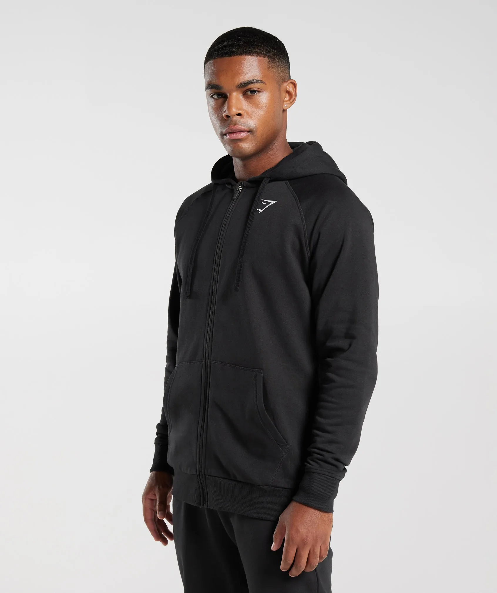 Gymshark Crest Zip Up Hoodie - Black