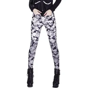 Halloween Skull Leggings - Black