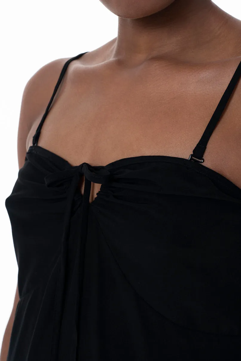 Halter Neck Slip Dress _ 152171 _ Black