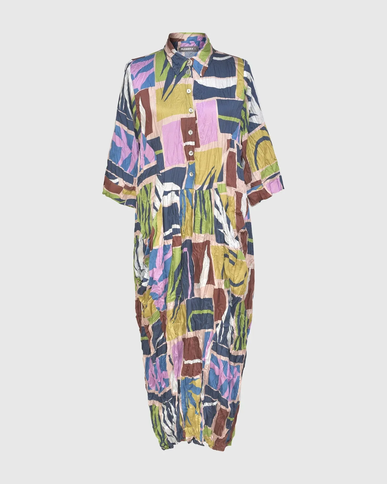 Kali Crinkle Shirtdress, Abstract