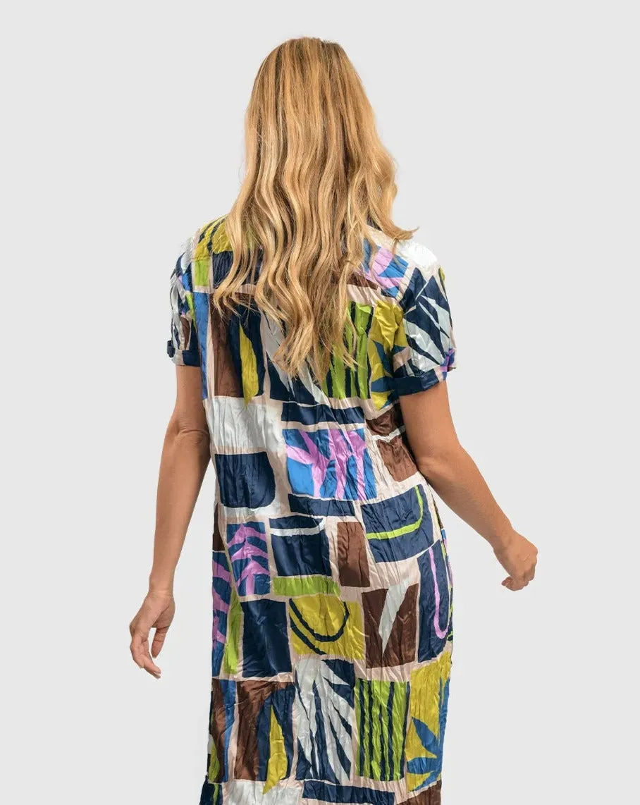 Kali Crinkle Shirtdress, Abstract