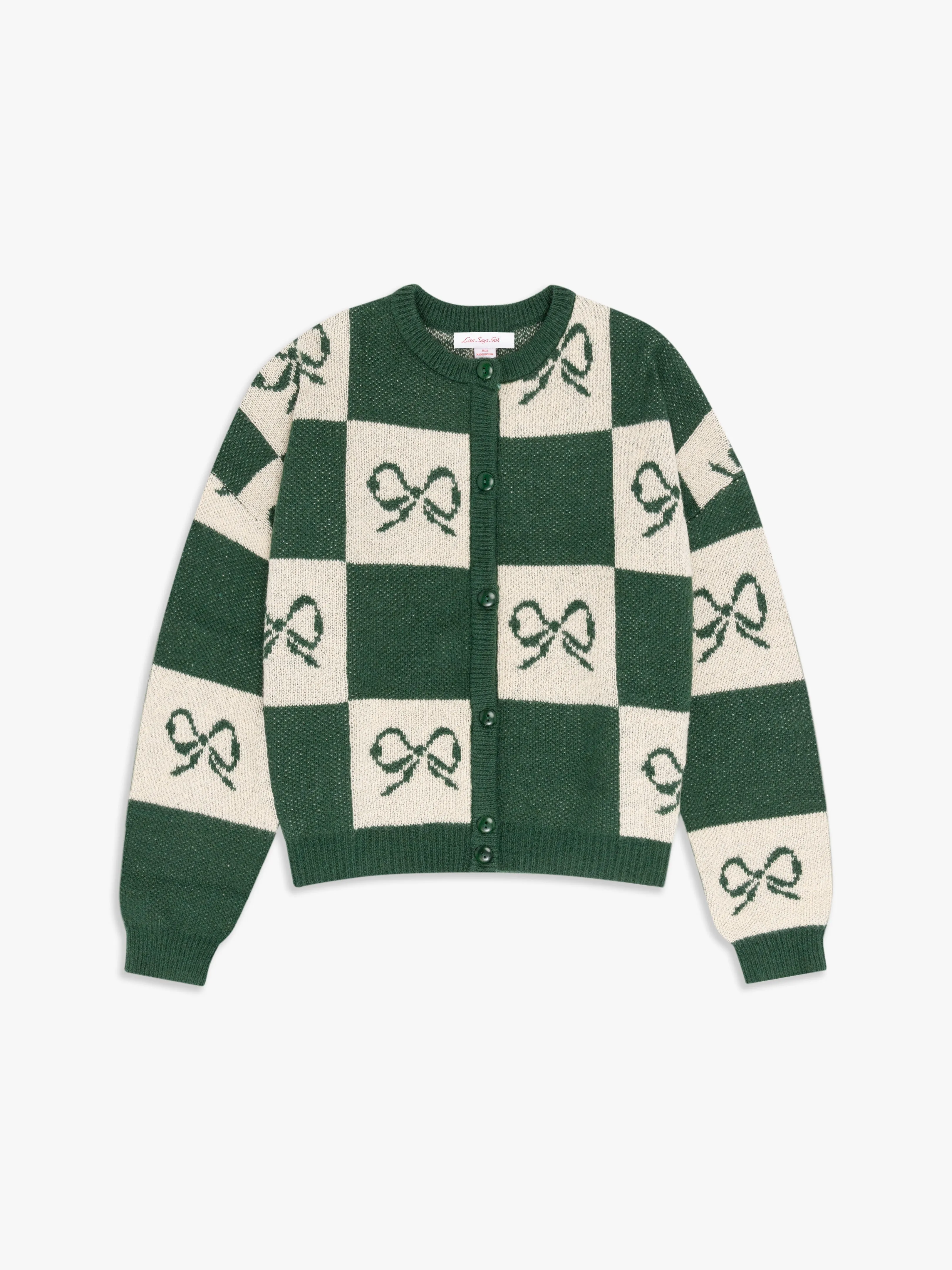 Lauda Cardi - Emerald Bow Check