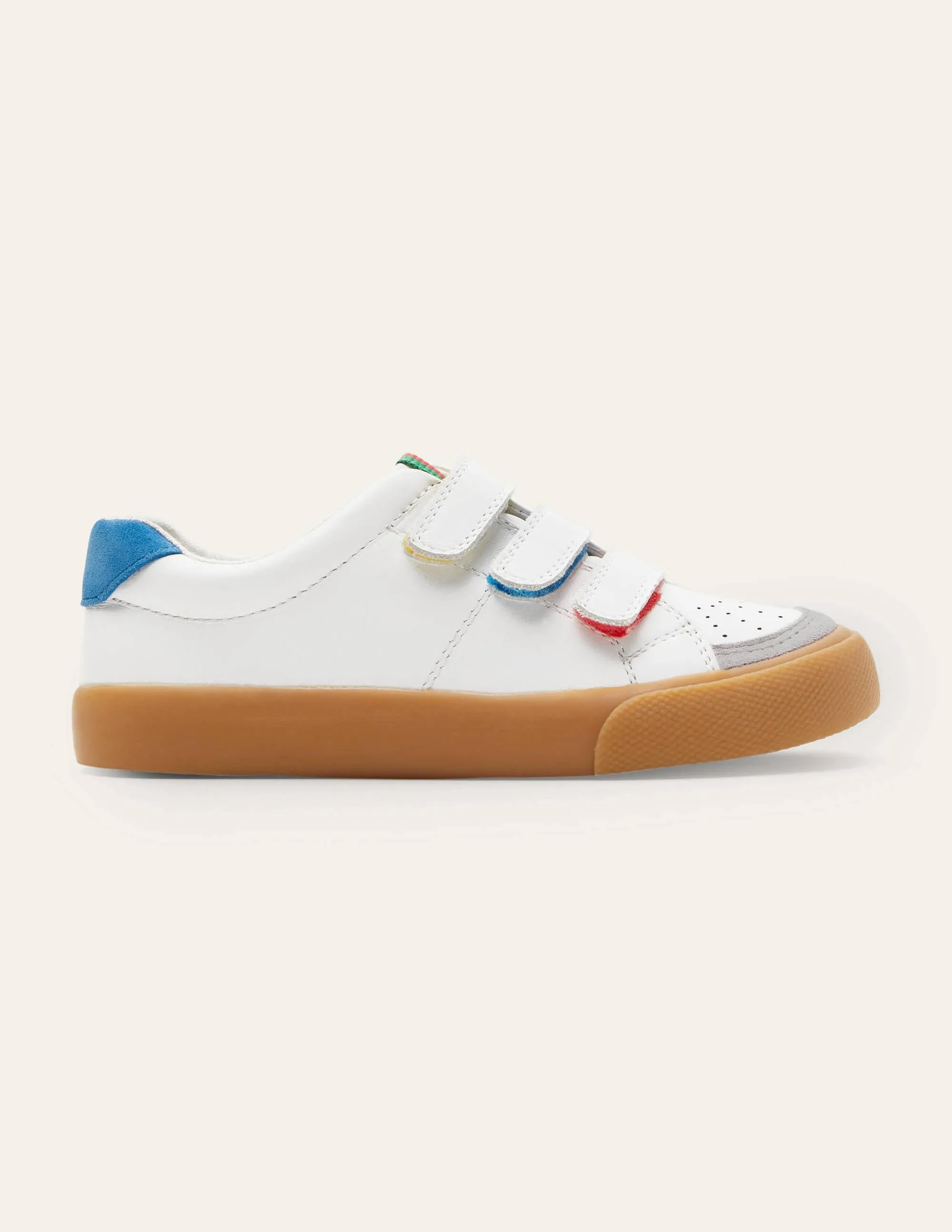 Leather Low Tops 3 Strap-White