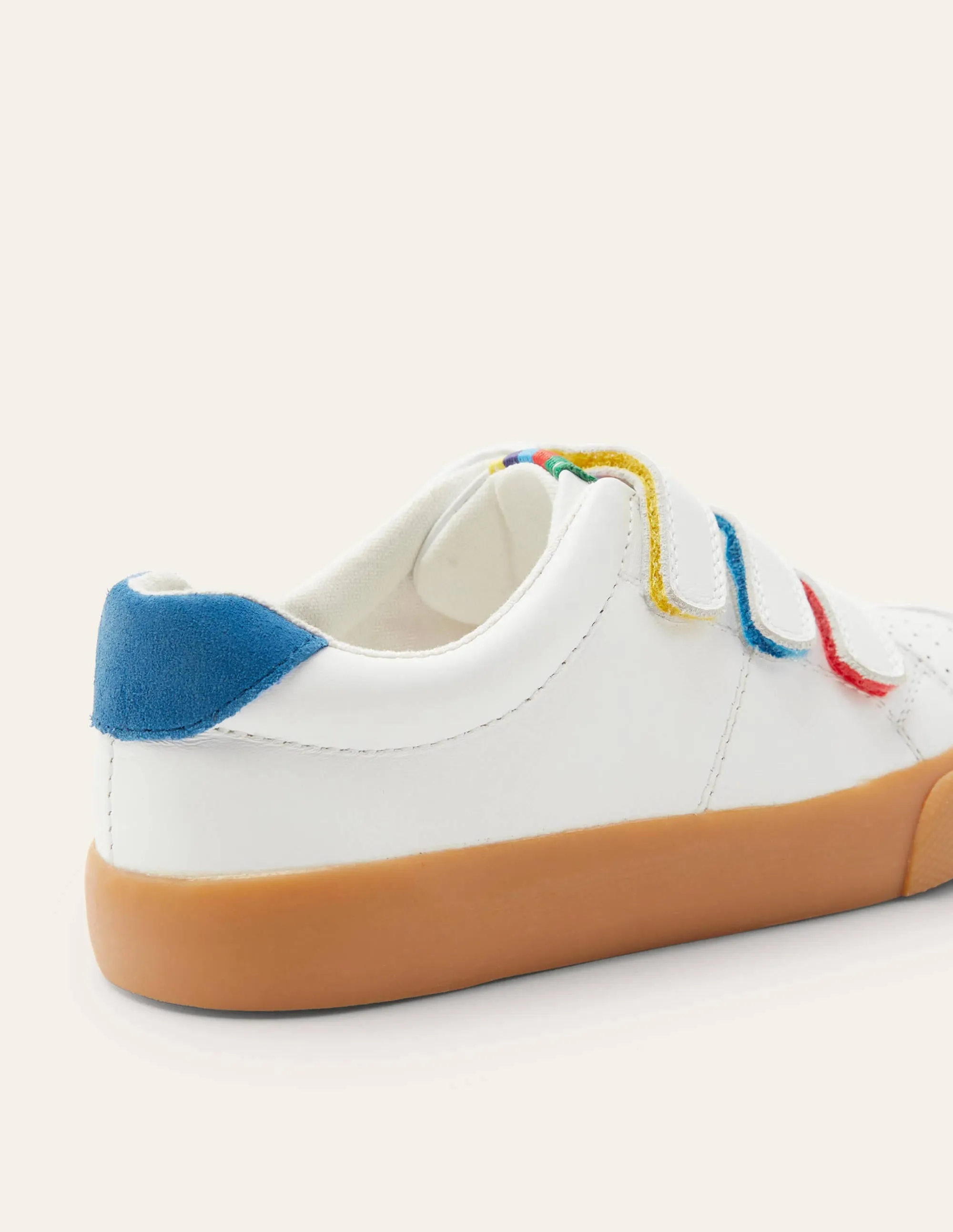 Leather Low Tops 3 Strap-White