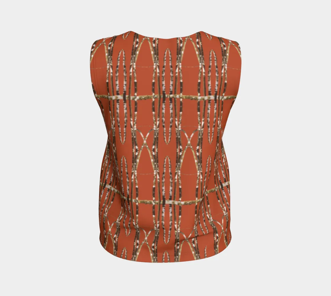 Lichen Log Red Loose Tank Top (Long)