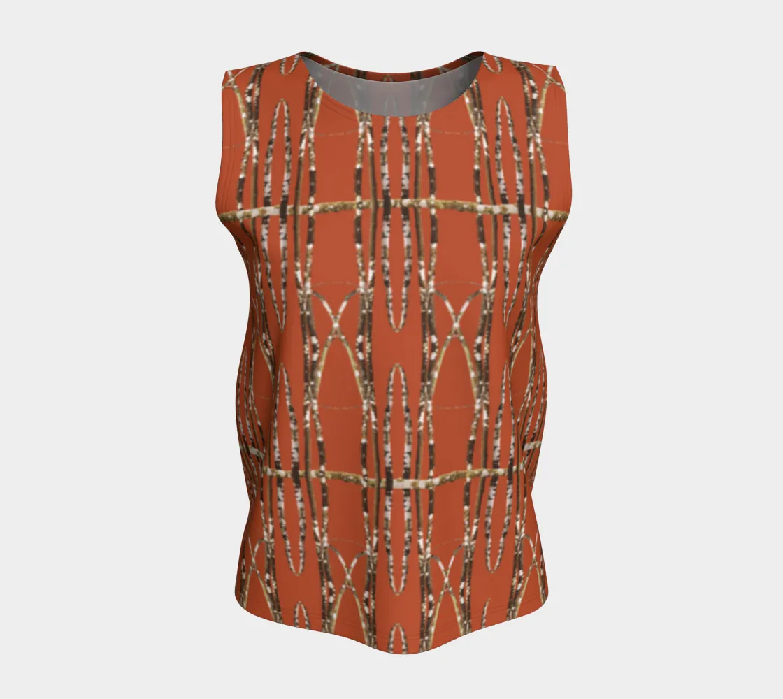 Lichen Log Red Loose Tank Top (Long)