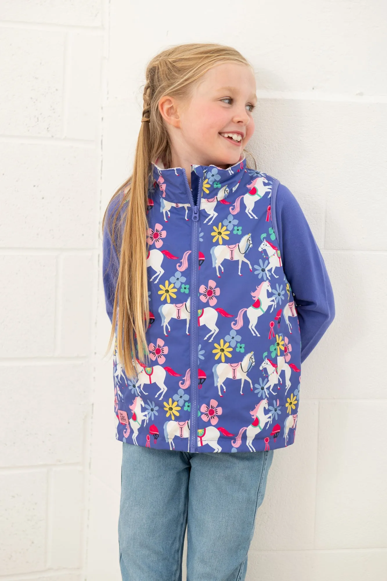 Lighthouse Alex Girls Gilet - Horse Print