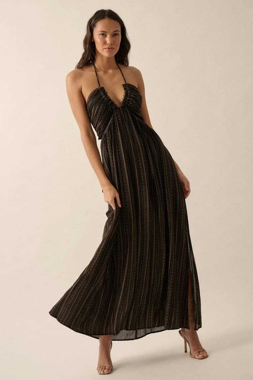 Marrakech Nights Halter Neck Maxi Dress