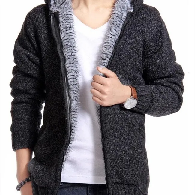 Men's Thick Fleece-Lined Winter Hoodie