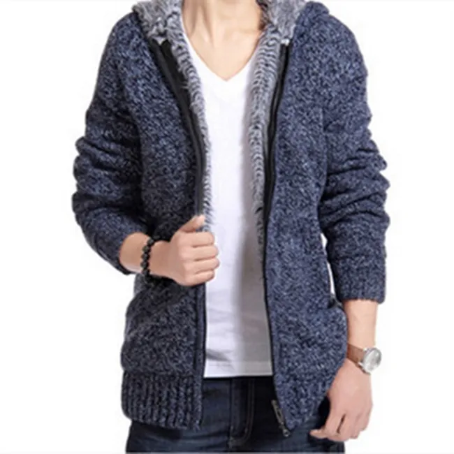 Men's Thick Fleece-Lined Winter Hoodie